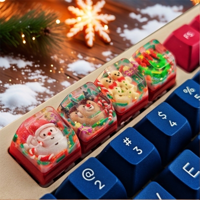 Dropshipping Resin Keycaps Artisan ESC MX Keycaps for Birthday Gift SA Profile Christmas Series